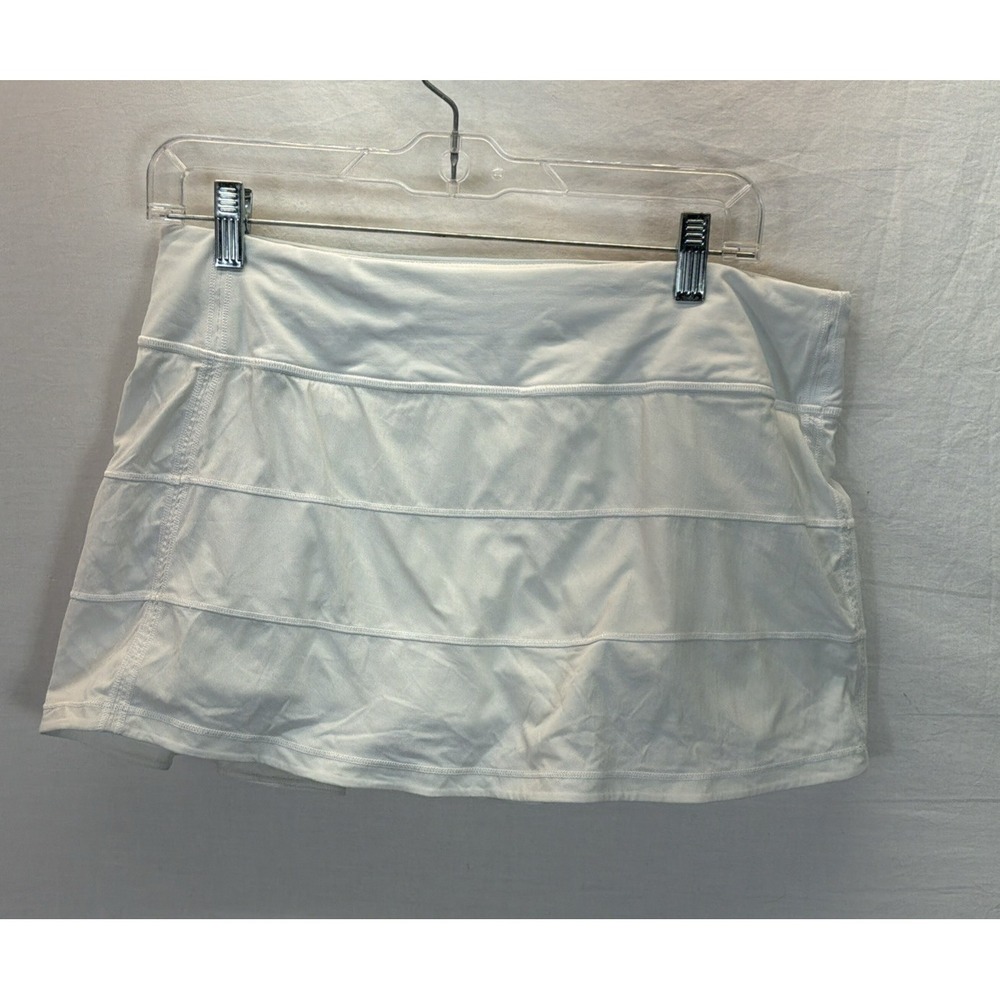 Lululemon Womens White Pace Rival Skirt Size 10 Reg Athletic Golf Tennis Skort